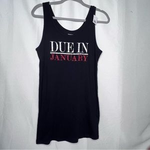 Motherhood Maternity - “due in January” glitter tank top - NWT